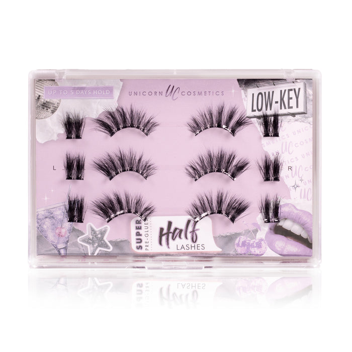 Low-Key Super Pre-Glued Half Strip Lash - Unicorn Cosmetics