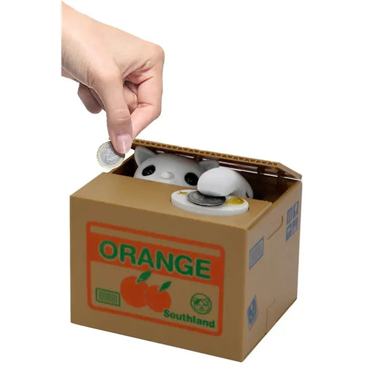 Lucky Cat Mischief Money Stealing Coin Piggy Bank