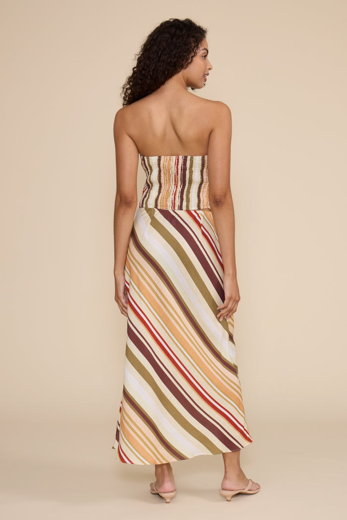 Lucy Paris Penny Multi Stripe Midi Skirt