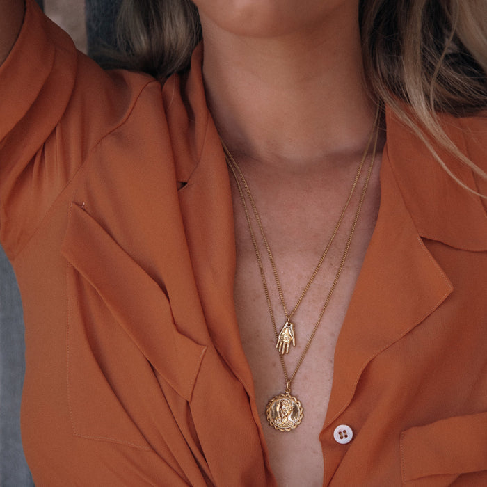 Magdalena Frida Kahlo Necklace Pendant 18kt Gold