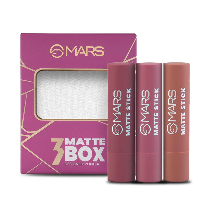 MARS 3 Matte Box Lipstick Set - Peaches and Nudes (02)