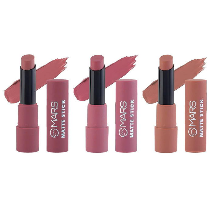 MARS 3 Matte Box Lipstick Set - Peaches and Nudes (02)