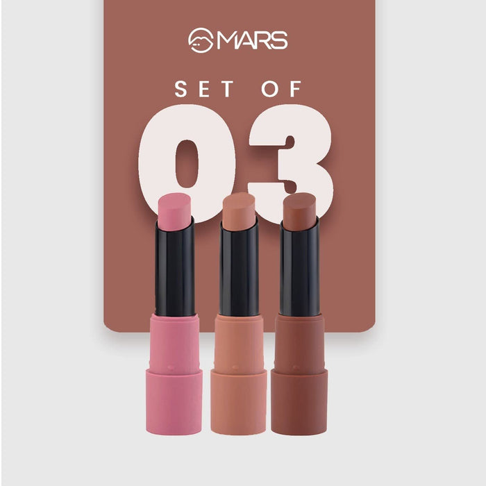 MARS 3 Matte Box Lipstick Set – Blushed Nudes 05