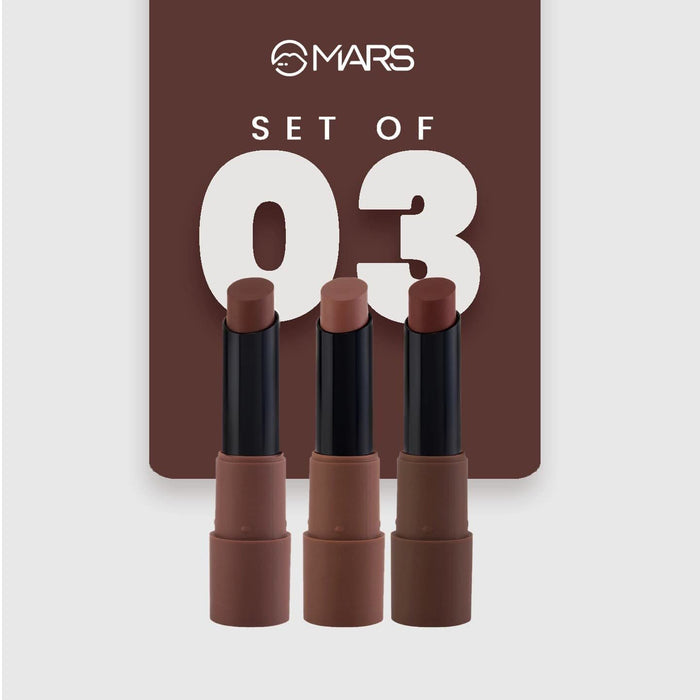 MARS 3 Matte Box Lipstick Set – Browns 04