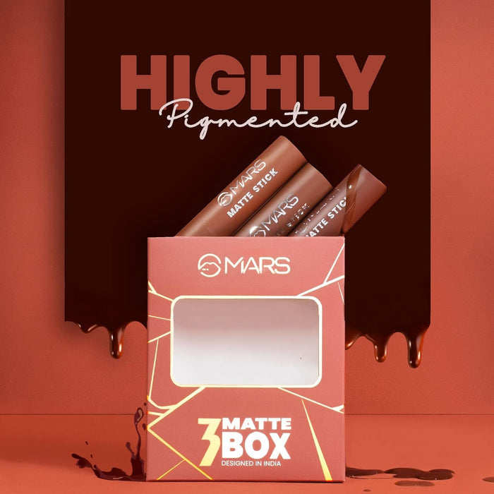 MARS 3 Matte Box Lipstick Set – Browns 04