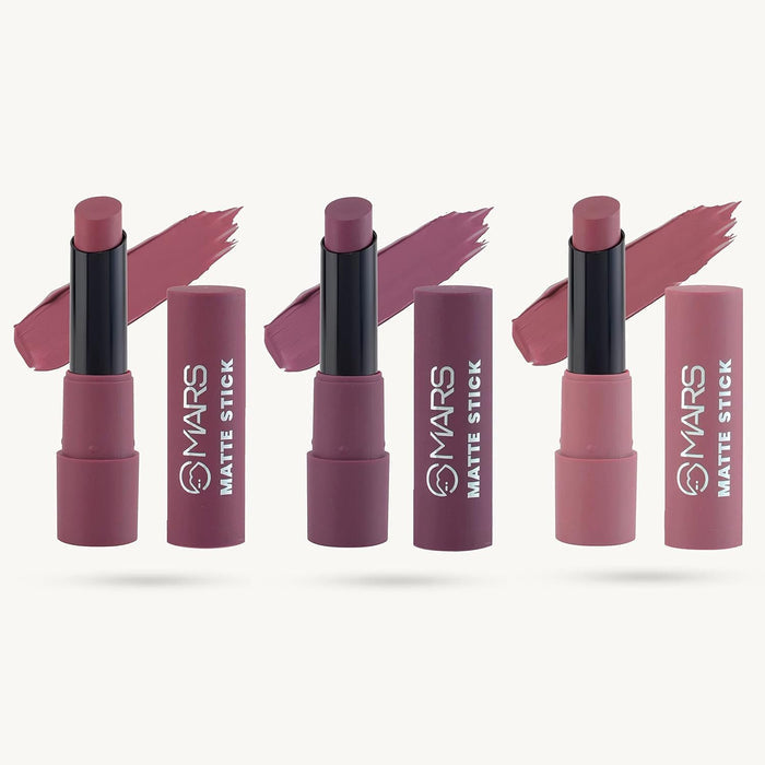 MARS 3 Matte Box Lipstick Set – Plums 03