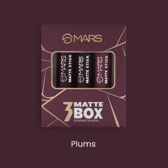 MARS 3 Matte Box Lipstick Set – Plums 03