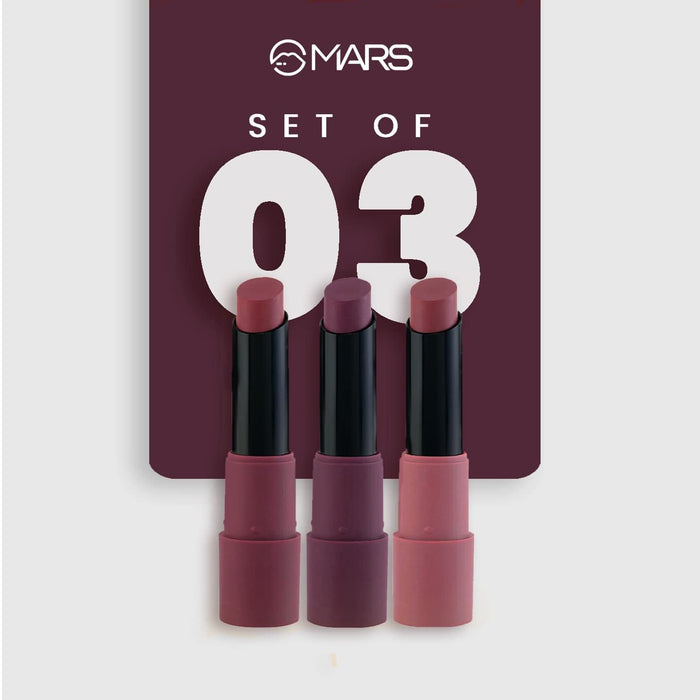 MARS 3 Matte Box Lipstick Set – Plums 03