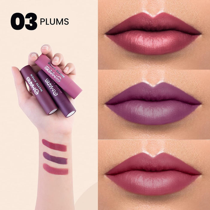 MARS 3 Matte Box Lipstick Set – Plums 03