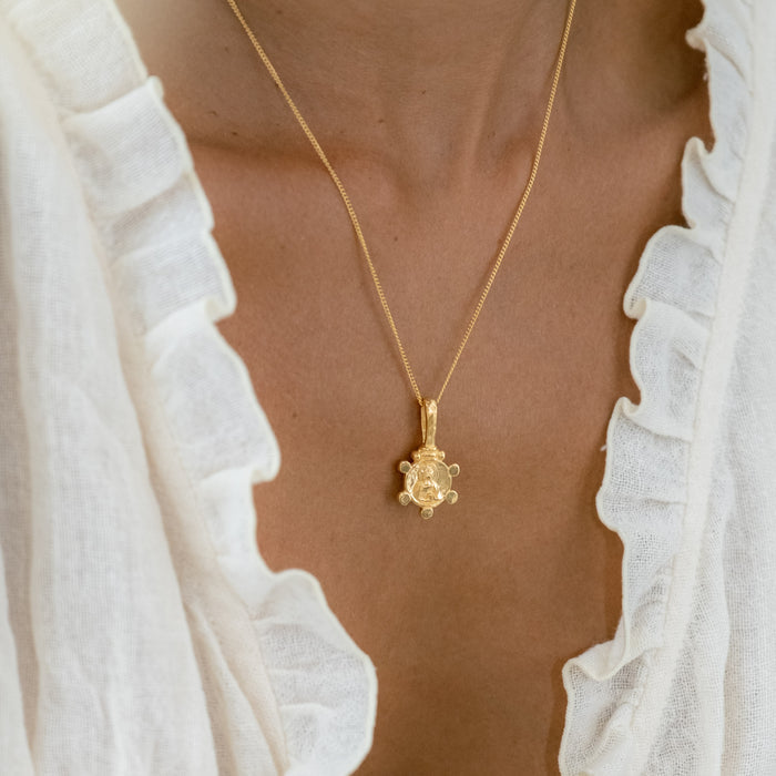 9KT Solid Gold Mary Magdalene Pendant - Symbol of Power, Grace, Loyalty & Adversity