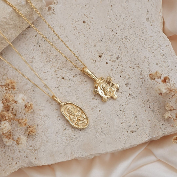 9KT Solid Gold Mary Magdalene Pendant - Symbol of Power, Grace, Loyalty & Adversity