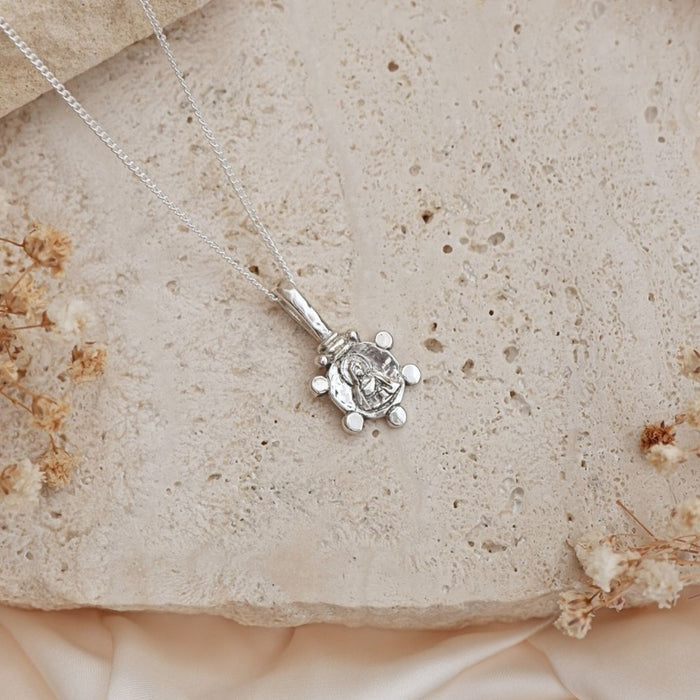 Silver Mary Magdalene Pendant - Symbol of Power, Grace, Loyalty & Adversity