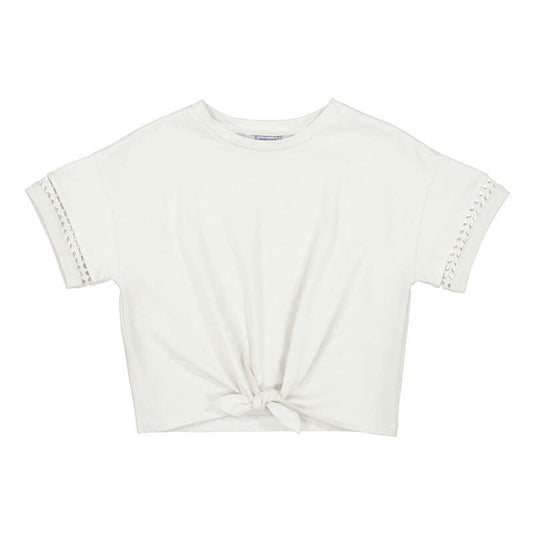 Mayoral Front Tie Knit Shirt-Natural