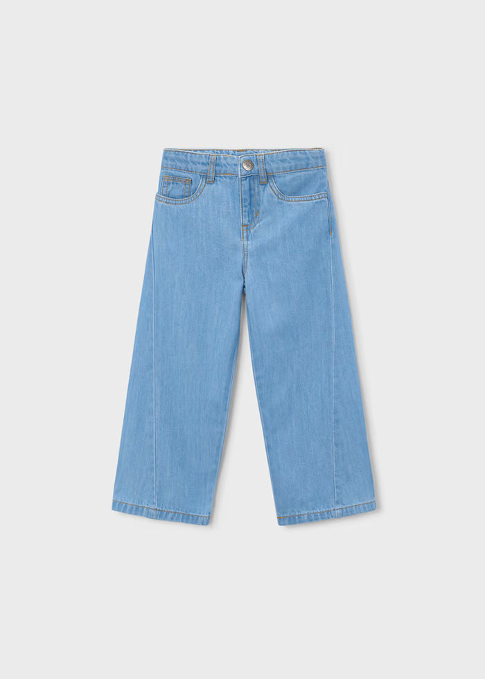 Mayoral Girls Loose Fit Jeans-Lt. Denim