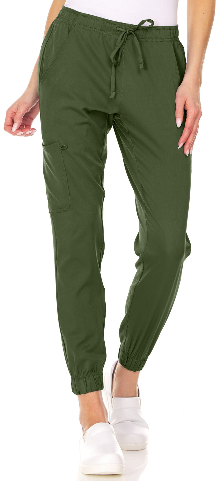 Medichic Leah Elastic Waist Cargo Jogger Scrub Pants
