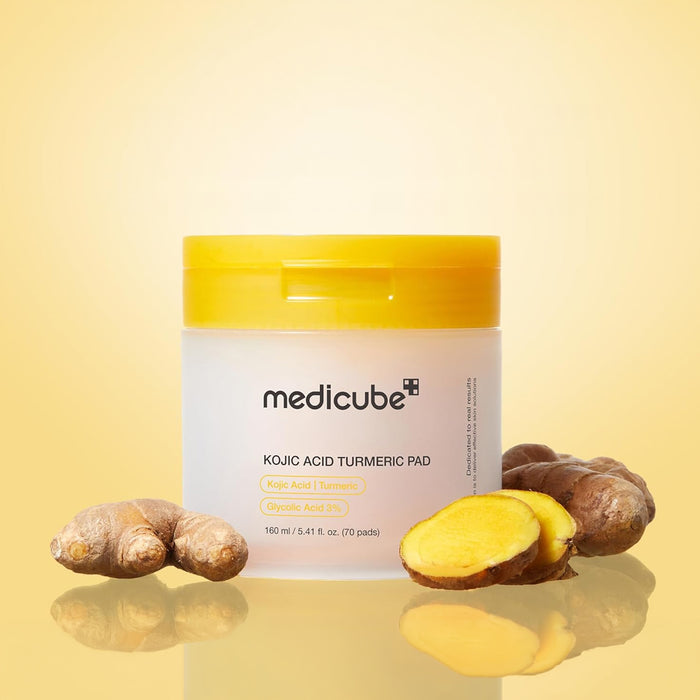 MEDICUBE Kojic Acid Tumeric Toner Pad - tonizuojantys diskeliai veidui