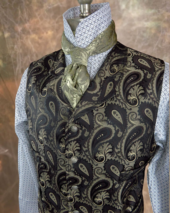 Men's Brocade Vest - Brown Paisley