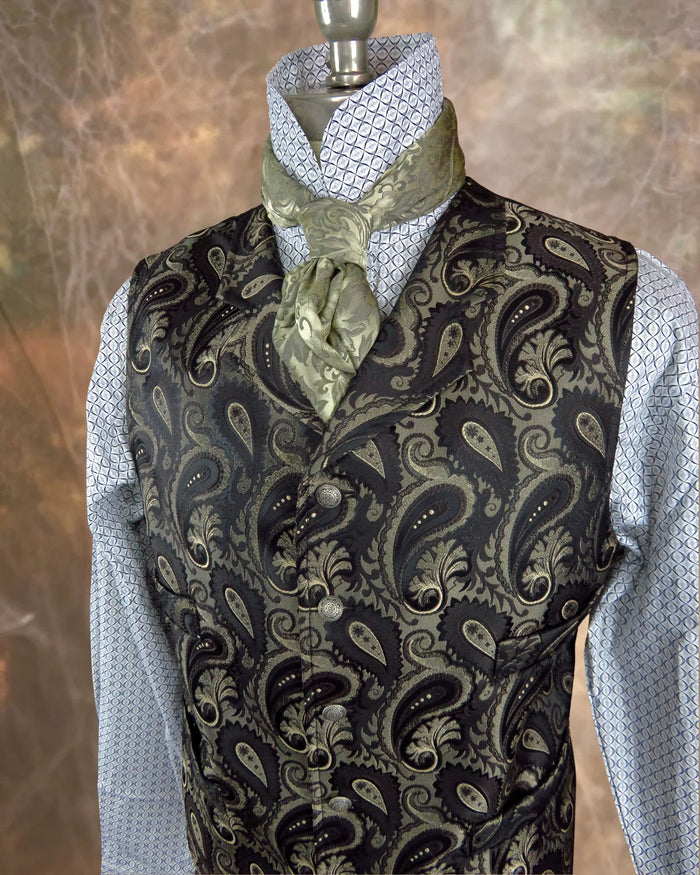 Men's Brocade Vest - Brown Paisley