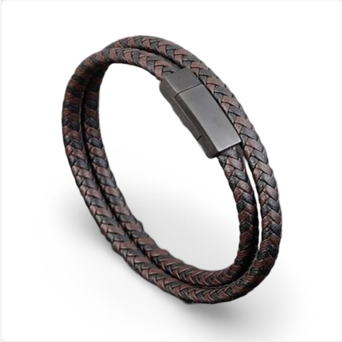 Men’s Leather Bracelet with Black/Brown Woven PatternSophisticated Design Meets Everyday Comfort
Elevate your style with our Men’s Leather Bracelet, a versatile accessory that combines timeless craftsmanship with a modLeather BraceletsT.M.JTheodore Men's JewelryMen’s Leather Bracelet