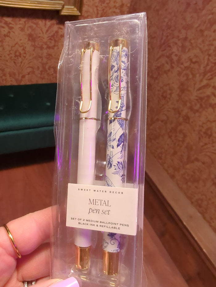 Set of sleek metal pens from Sweet Water Decor, featuring a modern design and smooth ink flow for writing or gifting.