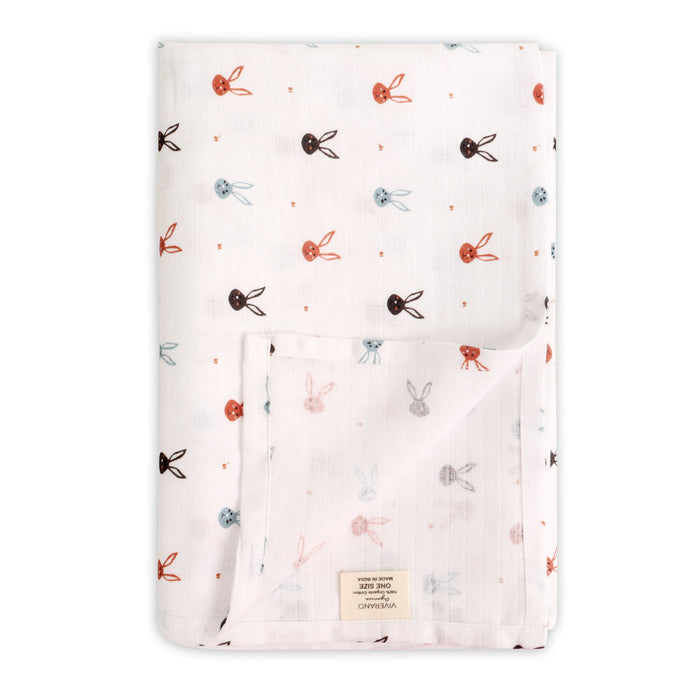 Mini Bunnies Baby Swaddle Blanket (Organic Muslin)