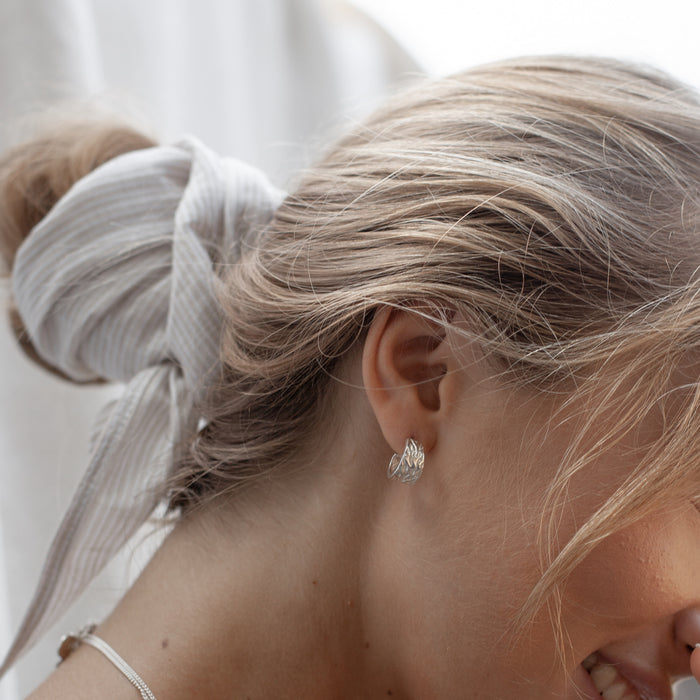Luna and Rose Mini Monterey hoops in Silver