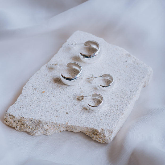 Luna & Rose Mini Ulu Hoops - Silver