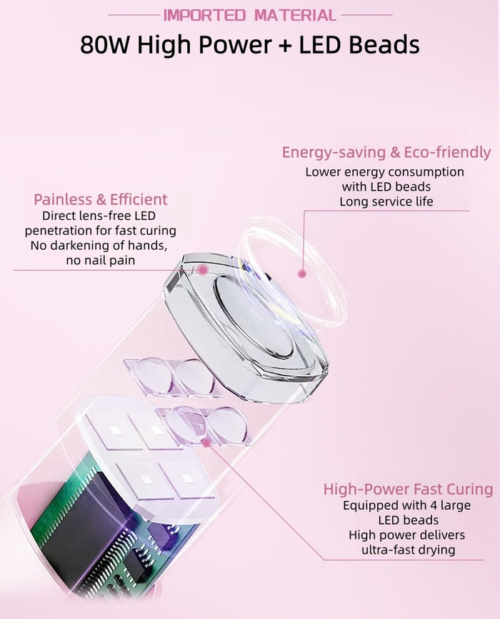 MR.WISH Magnetic Suction Nail Dryer Lamp With High-Quality Bracket T5765