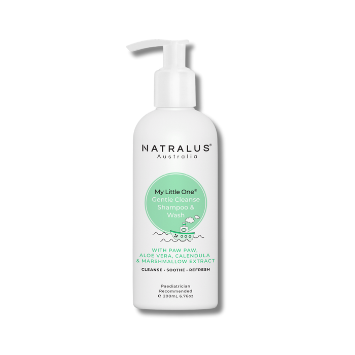 Gentle 2-in-1 baby shampoo and body wash – toxin-free, fragrance-free, perfect for sensitive skin and daily bath time.