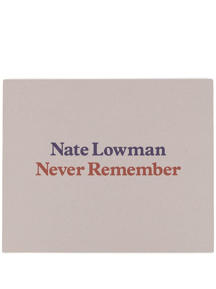 Nate Lowman Never Remember Book