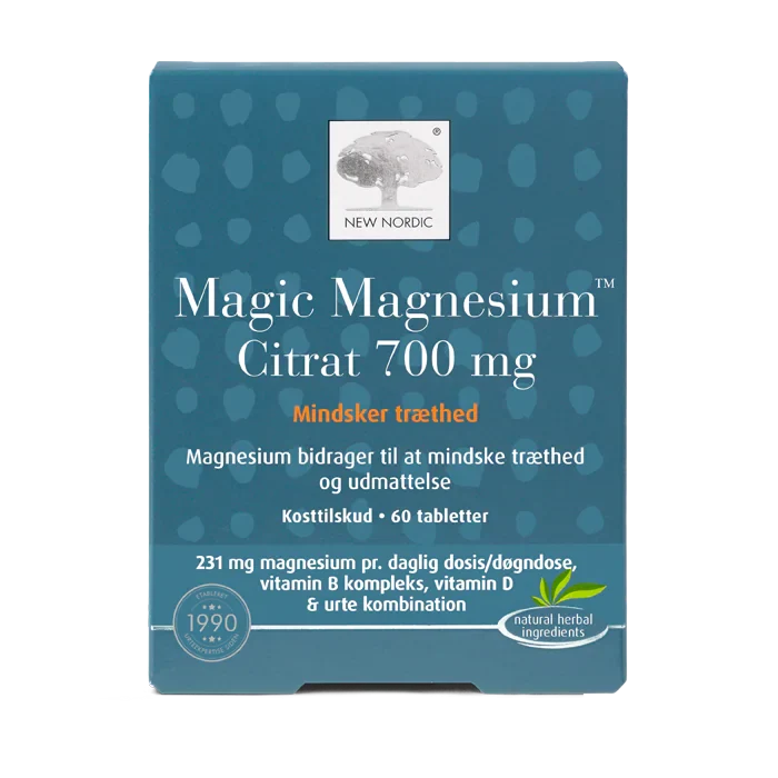 New Nordic - Magic Magnesium Citrat 700 Mg. (Mindsker træthed) - 60 tabletter