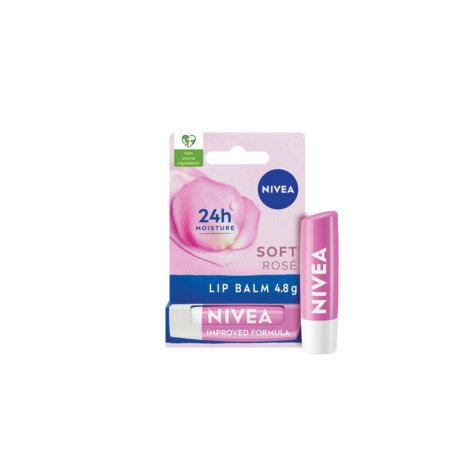 Nivea 24h Moisture Soft Rose Lip Balm 4.8g