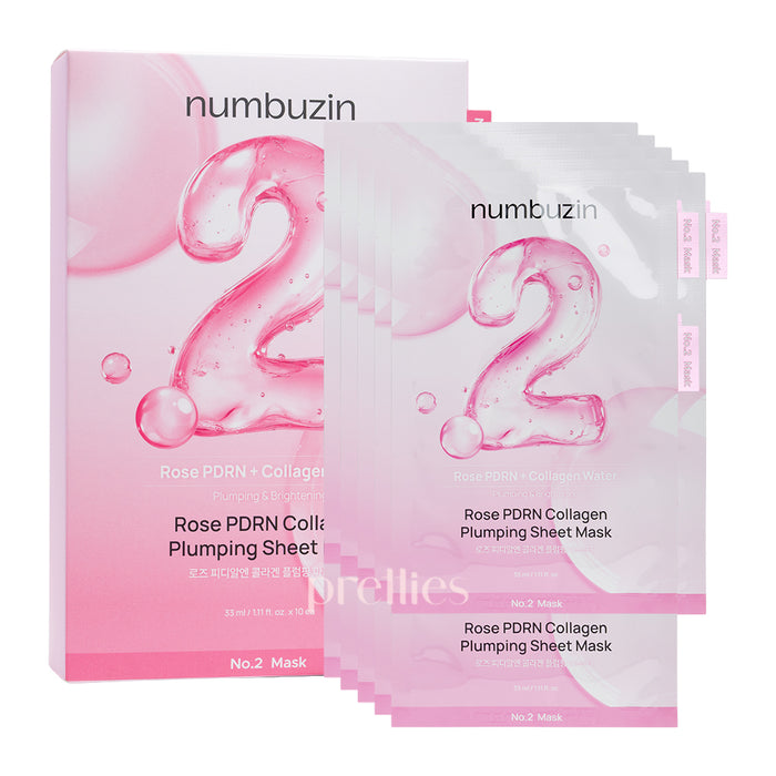 Numbuzin No.2 Rose PDRN Collagen Plumping Mask Sheet 10pcs/Box
