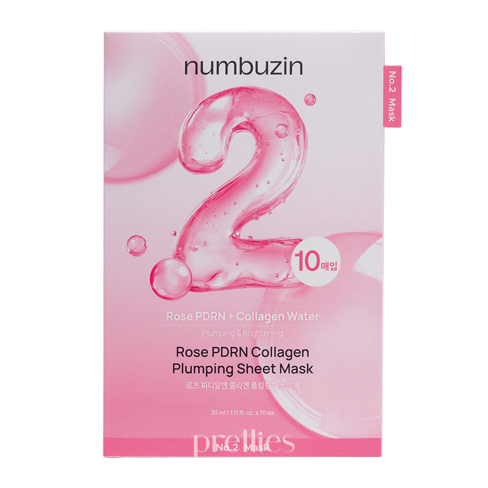 Numbuzin No.2 Rose PDRN Collagen Plumping Mask Sheet 10pcs/Box