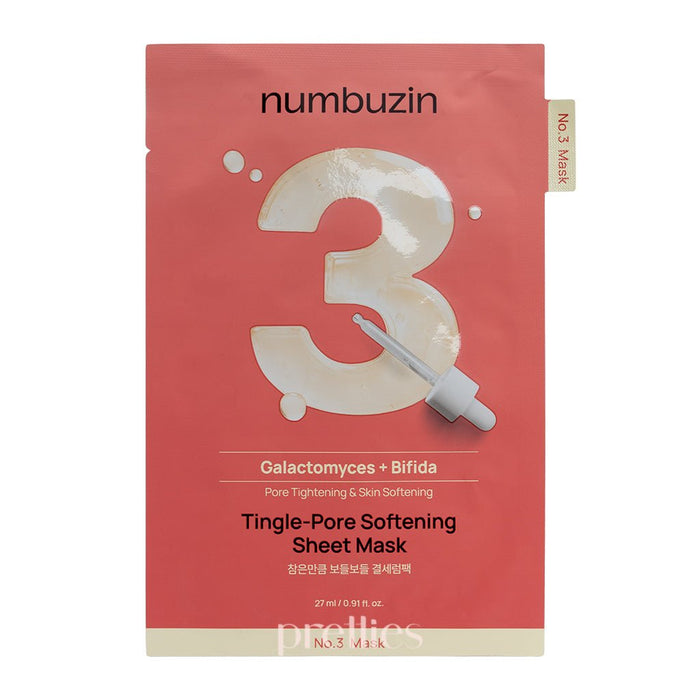 numbuzin No.3 Tingle - Pore Softening Sheet Mask (4sheets/box) - Pretties.com.hk