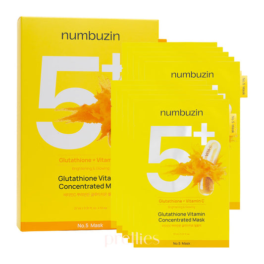 Numbuzin No.5+ Glutathione Vitamin Concentrated Mask 10pcs/ box