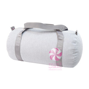 Oh Mint Grey Seersucker Medium Duffel