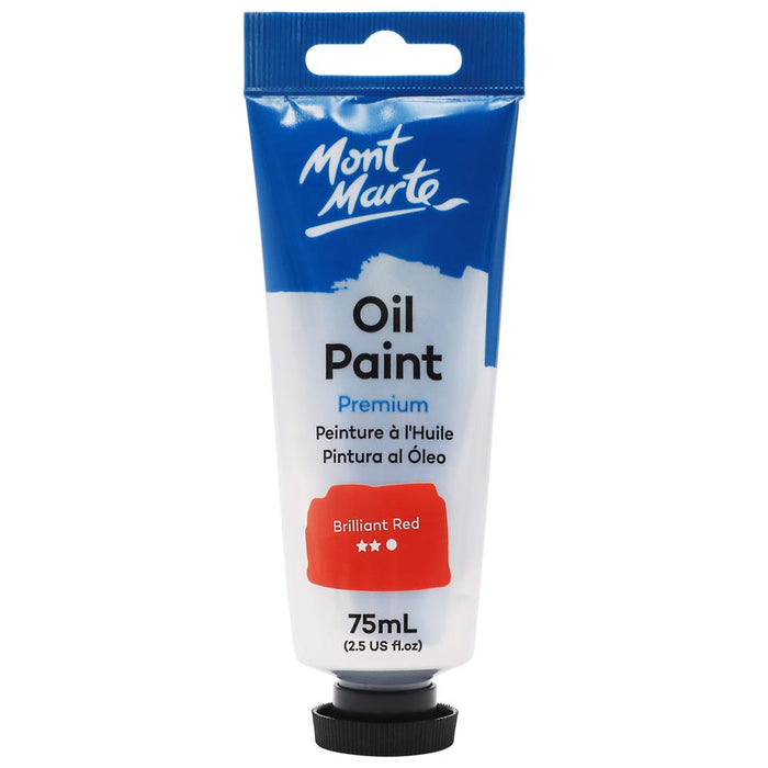 Oil Paint Premium 75ml (2.5 US fl.oz) Tube - Brilliant Red