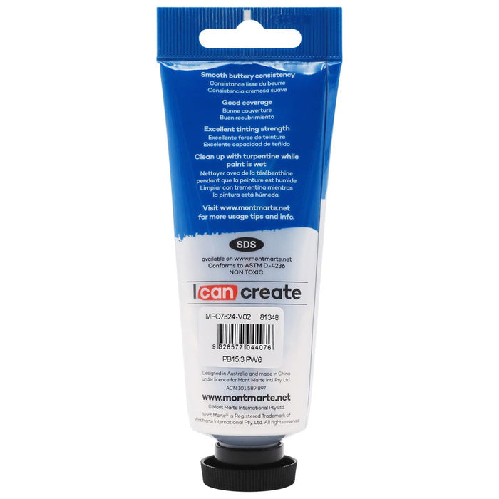 Oil Paint Premium 75ml (2.5 US fl.oz) Tube - Monastral Cerulean