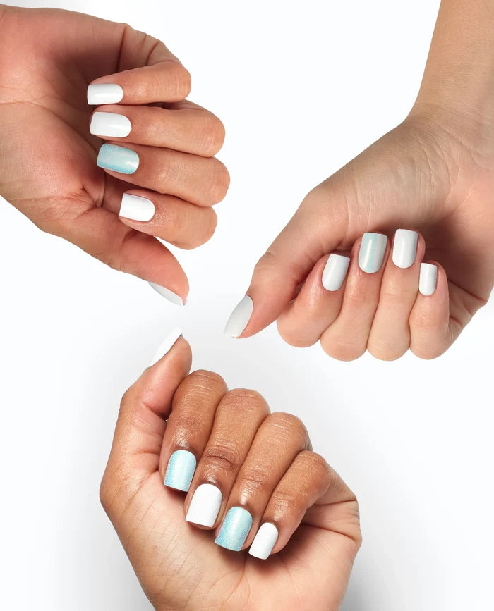 OPI On Point 24 Nails + Nail Glue 1g + Dual File& Buffer All Ice On Alpine Snow اظافر صناعية