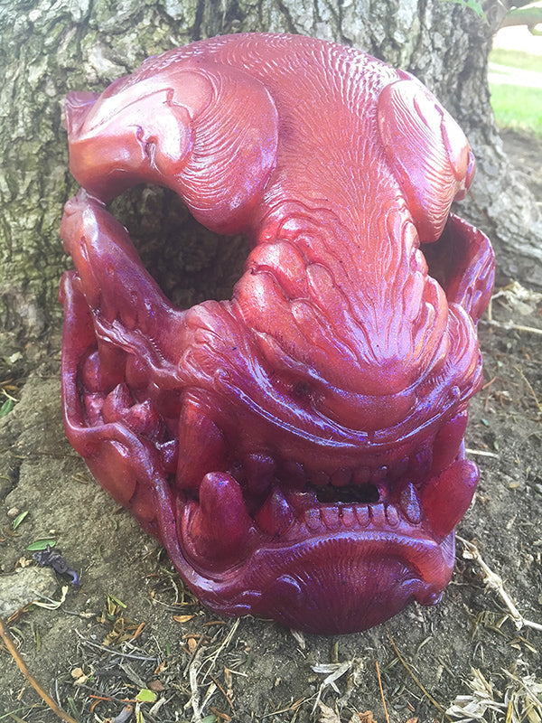 ORNATE PANTHER MASK- TRANSLUSCENT "GLASS"- GLOW IN THE DARK