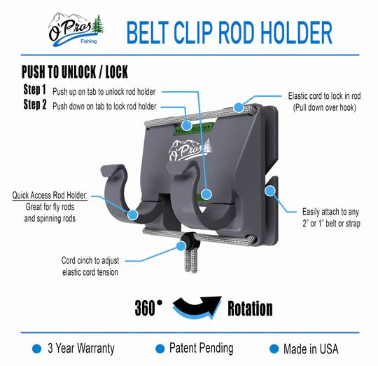 Outdoor Professional - Belt Clip Rod Holder with slide lock