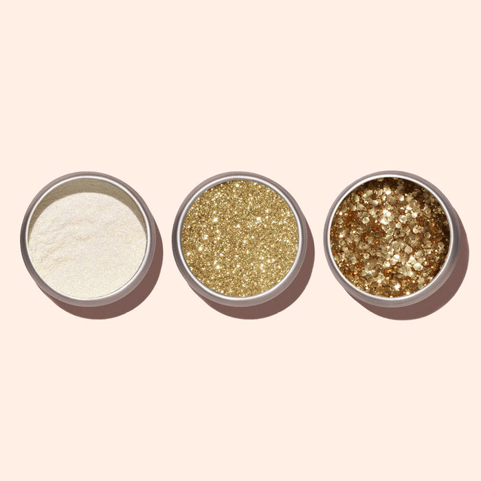 Paillettes Gold + Golden Chrome + Golden Glazed