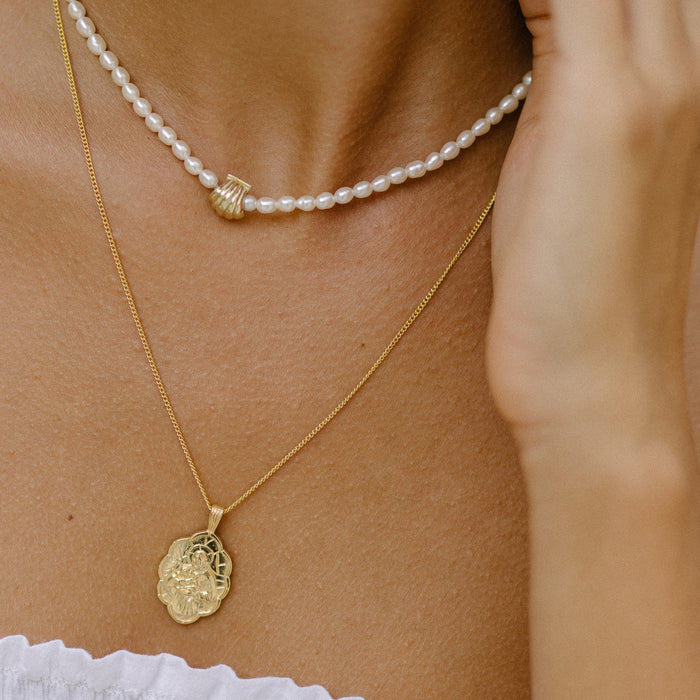 Pearly Whites Necklace - SILVER and necklace gold with pendant