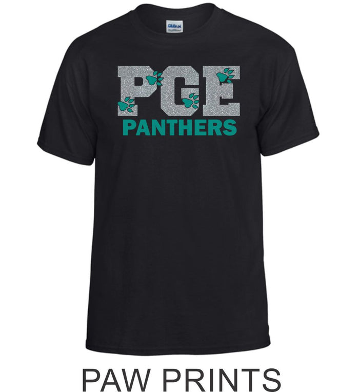 PGE Glitter Black T-Shirt- 7 designs