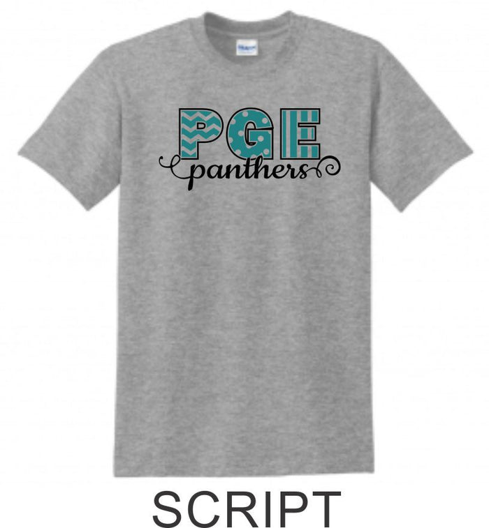 PGE Grey T-Shirt- 7 Designs