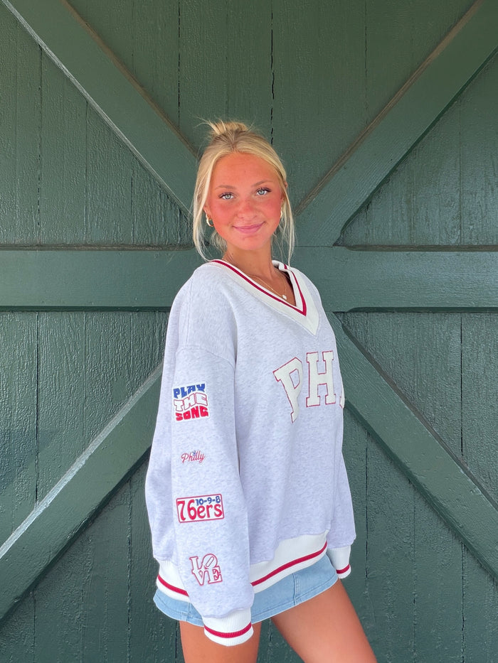 PHI Basketball  Women's Sport V-Neck Sweatshirt -76ers