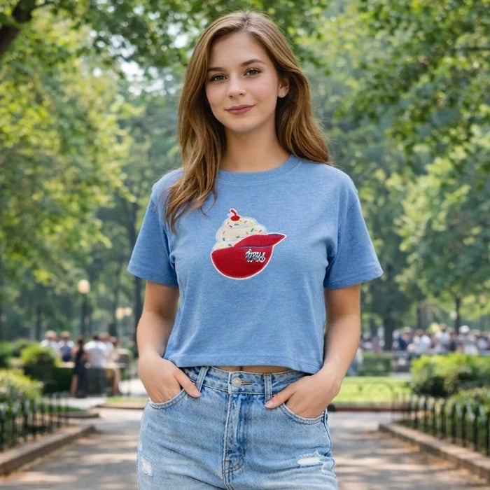 Phillies Sweet Heat Crop Tee | Ice Cream Baseball Graphic Shirt
