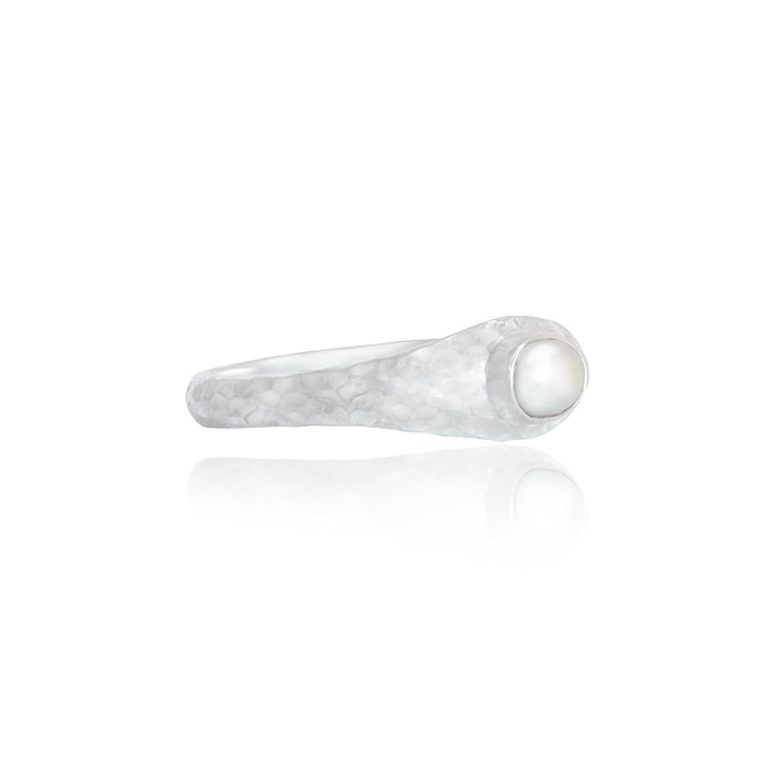 Pia Single Pearl Ring Recycled Silver