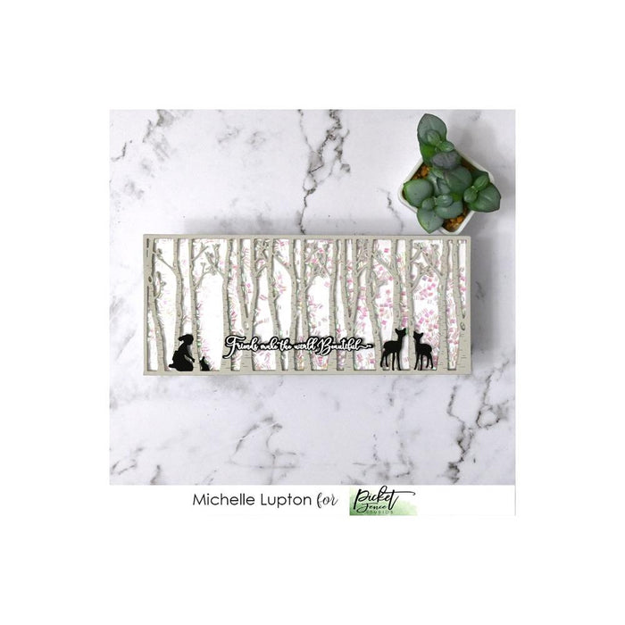Picket Fence - Shaker Garnish - 4oz - Iridescent Clear. Available at Embellish Away located in Bowmanville Ontario Canada. Card design by Michelle Lupton